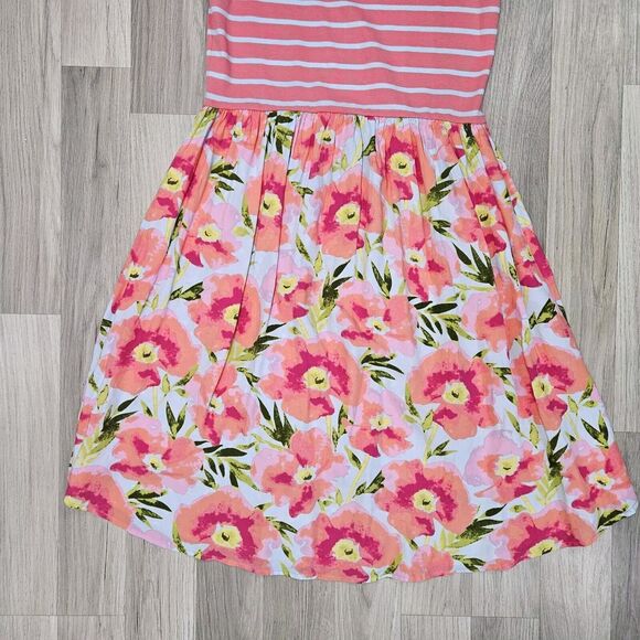 Matilda Jane Womens Pink Macaron Happy And Free Floral Stripe Dress Tank Medium - Picture 11 of 12